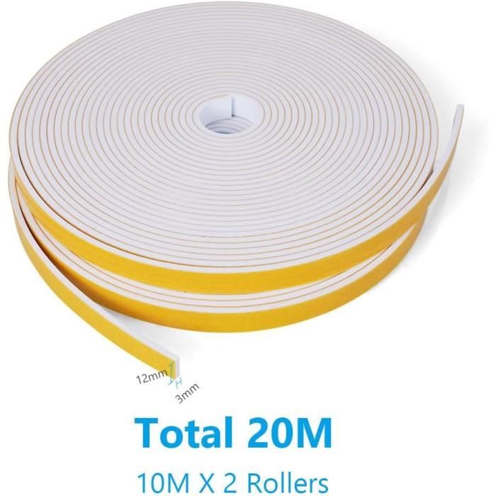 Joint Adhésif Thermoplastique Blanc Geko - Isolation Porte/fenêtre, Profil F