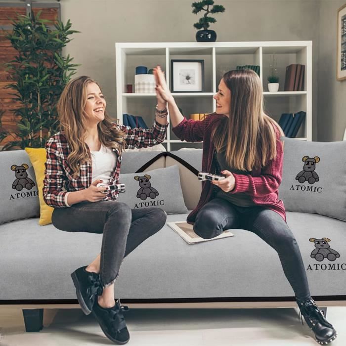 Anime Bear Sofa Cover, Housse De Protection Antidérapante, Résistante