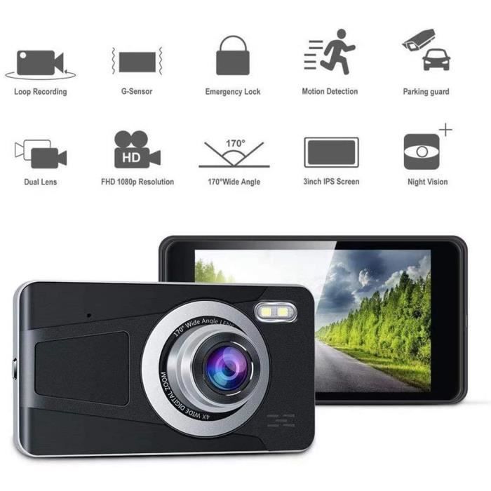 Caméra embarquée pour voiture HD – Boite noire Avec écran tactile Avec  ventouse puissante – INKI