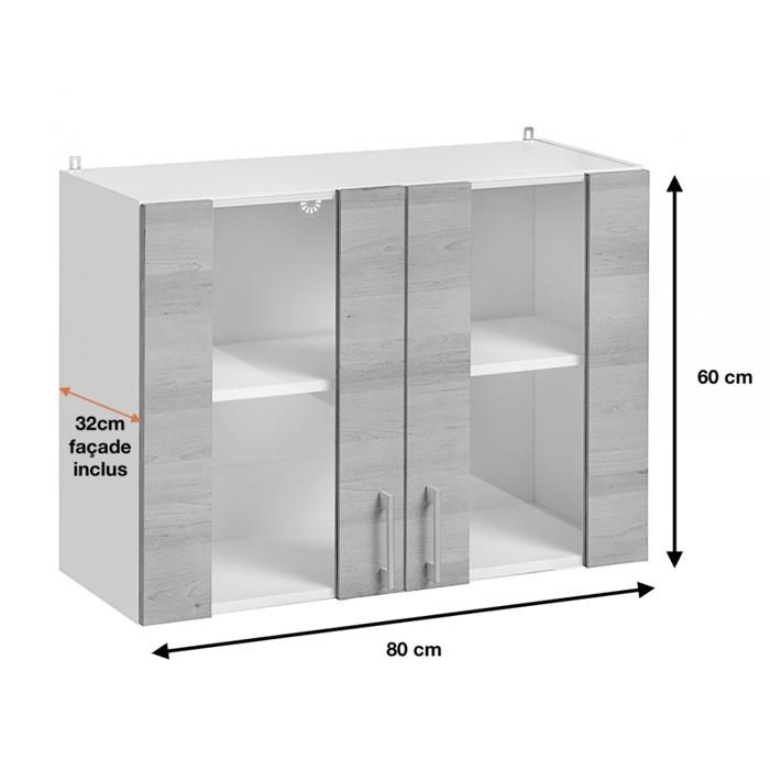 Meuble bas de cuisine Eco Gris Brillant 2 portes L 60 cm - Cuisineandcie - Maison Meuble bas de cuisine Eco Gris Brillant 2 portes L 60 cm - Cuisineandcie - Maison