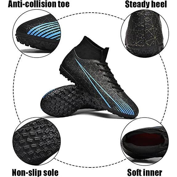 Chaussures de Football Homme High Top Antid?�rapant Entrainement Chaussures Chaussure Football en 