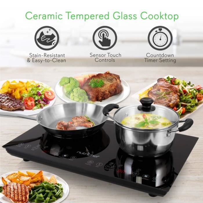 Plaque à Induction Double SEVERIN 3400W - 2 Feux De 22 Cm, Portable, Réglable 60-240°C, Idéale Pour Maison, Bureau, Camping