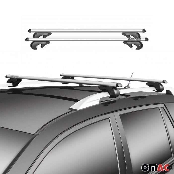 Barres De Toit Ménabo Brio En Aluminium - Longueur 120/135 Cm, Charge Max 90 Kg, Système Anti-vol