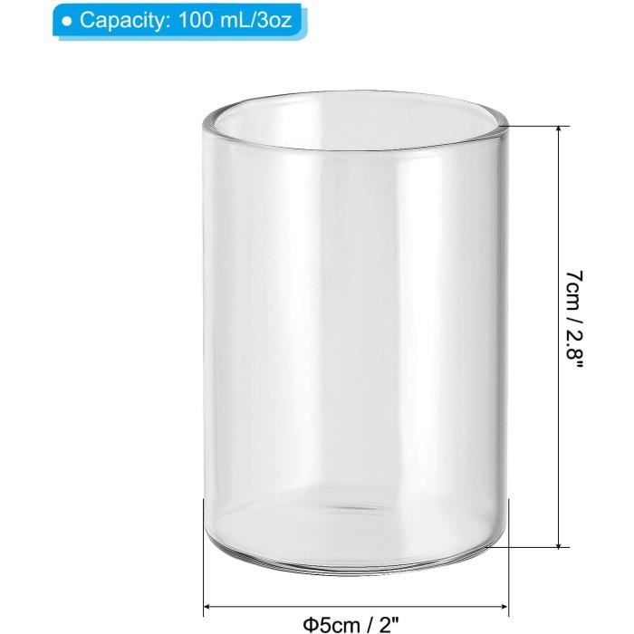 Cache-bougies Transparent En Verre Cylindrique - 10x7x7 Cm, Protection Vent - Décoration De Table Pour Mariage, Fêtes - 5