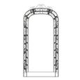 "SOLDE" Arche de jardin Contemporain - CSY - Noir 116x45x240 cm Acier 792710-2