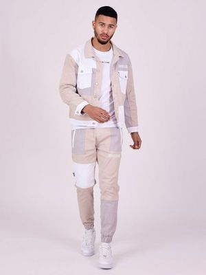 Veste en jean tricolore Project X Paris beige XL Beige