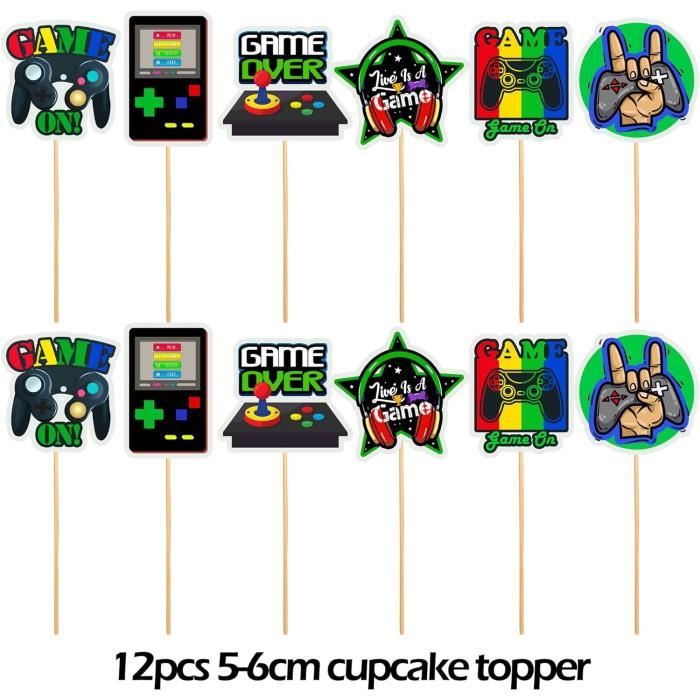 Roblox Décoration De Fête anniversaire 13 Pièces, Cake Topper Kit, Gâteau Dessin Animé Enfant, Cupcake, Fournitures de Fête d'anniversaire