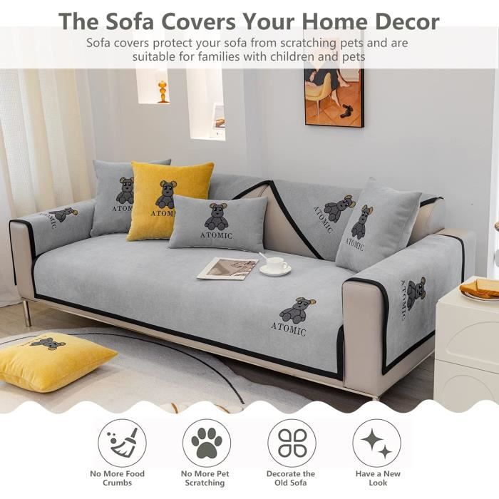 Anime Bear Sofa Cover, Housse De Protection Antidérapante, Résistante