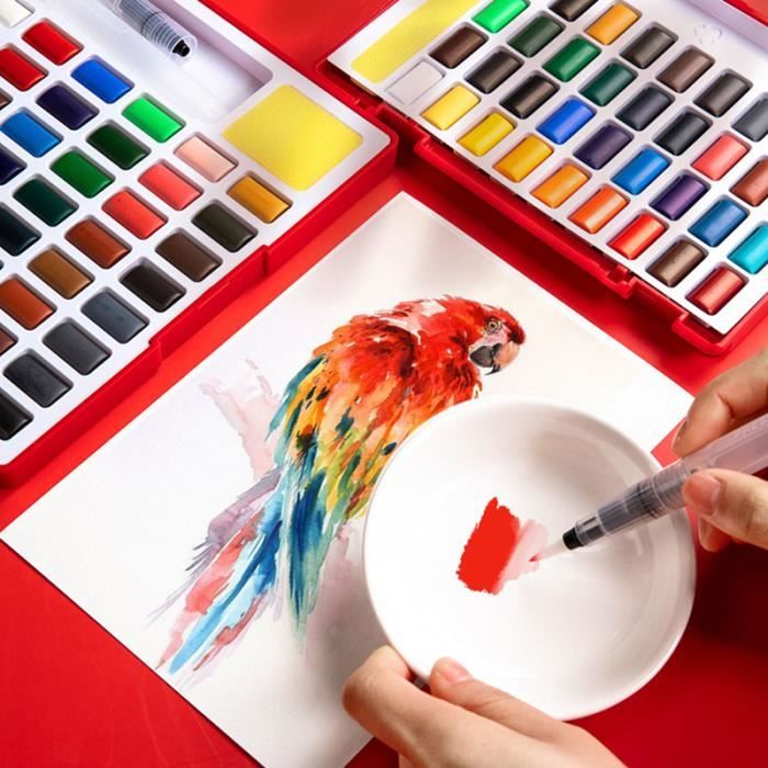 Ensemble de peinture aquarelle métallique de qualité chinoise, ensemble