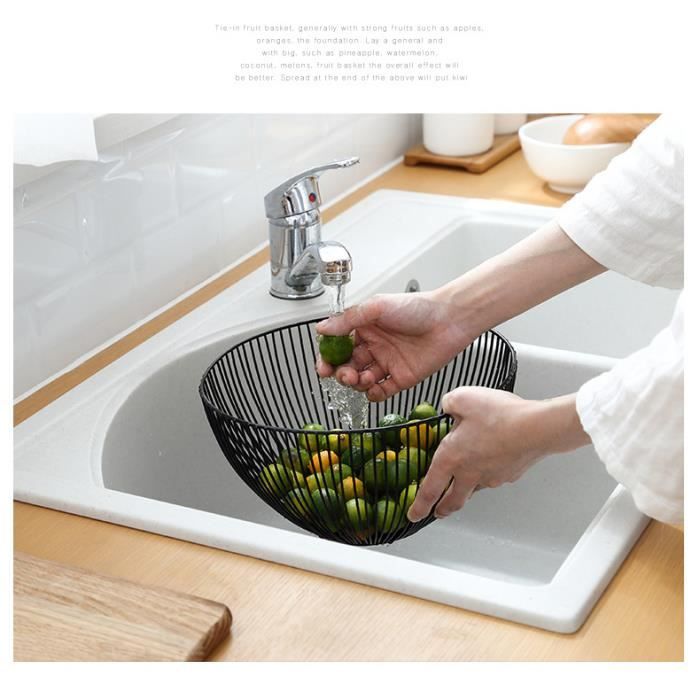 Corbeille à Pain Et Fruits BIOGRAT - Ø26,5 Cm - Design Métal Et Tissu Lavable - 2 En 1