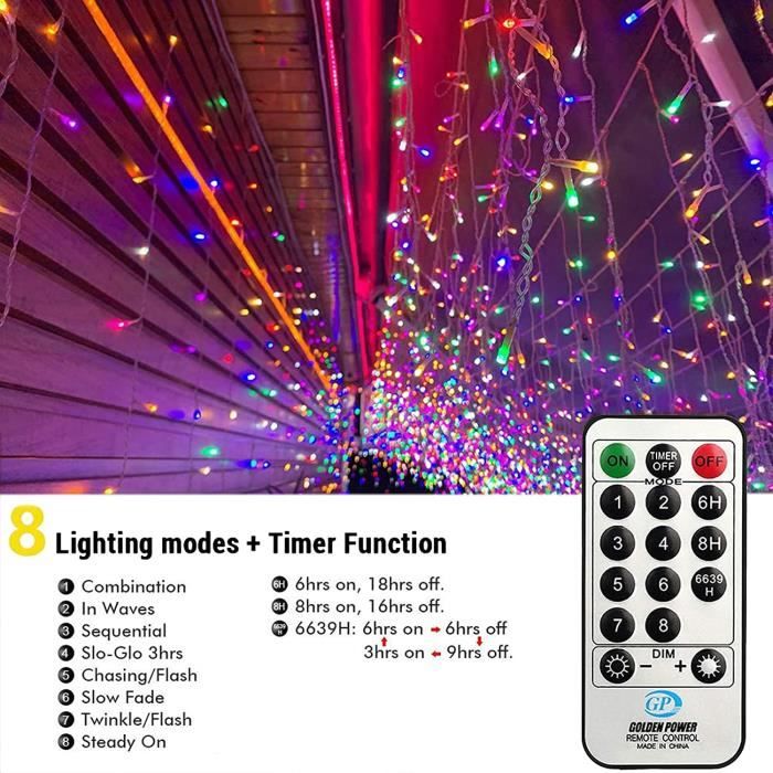 Guirlande électrique extérieur Rideau lumineux 840 LED Effet