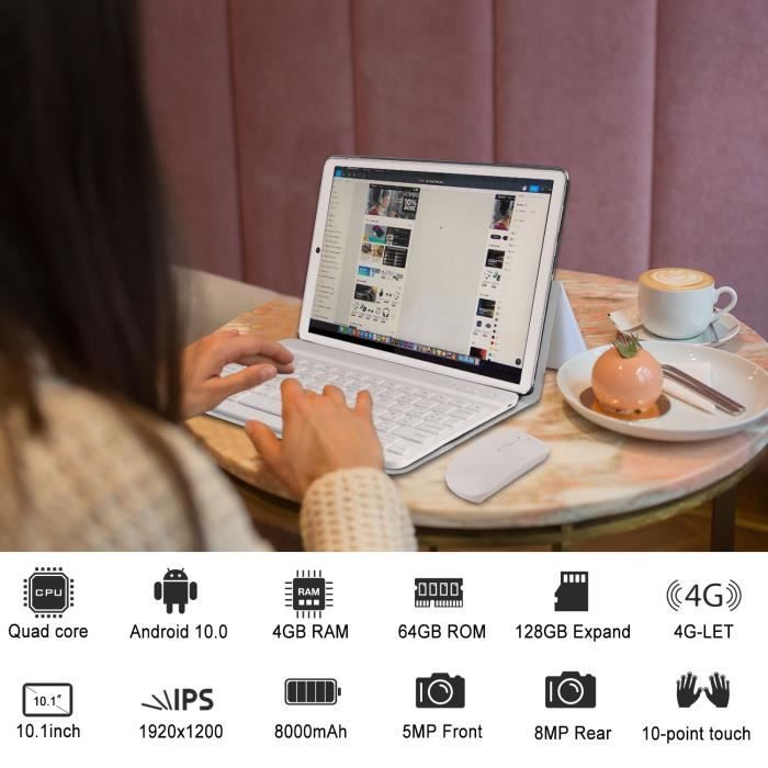 Tablette 2 en 1 DUODUOGO P8-10.1'' HD-Android2