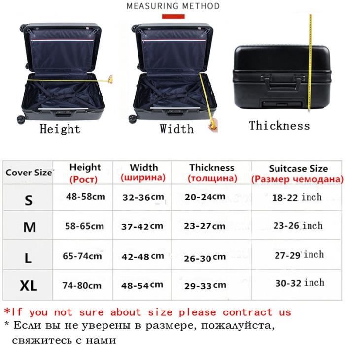 Housse de bagage 18-32 pouces Tableau périodique des éléments imprimé  double face valise housse de protection petite : : Mode