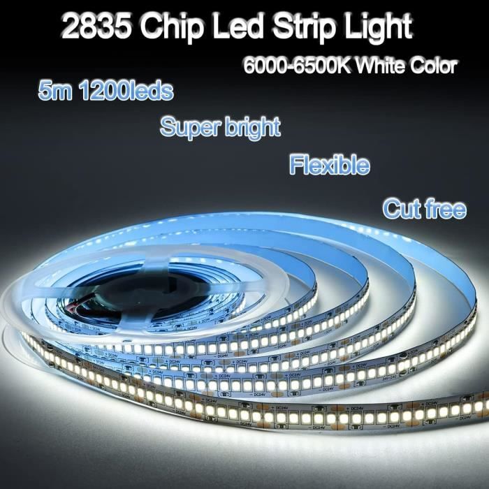 25M Ruban À Led - Blanc Chaud, Bande De 3 Rangées Obliques, 2835 Smd 180 Leds-M, Éclairage Très