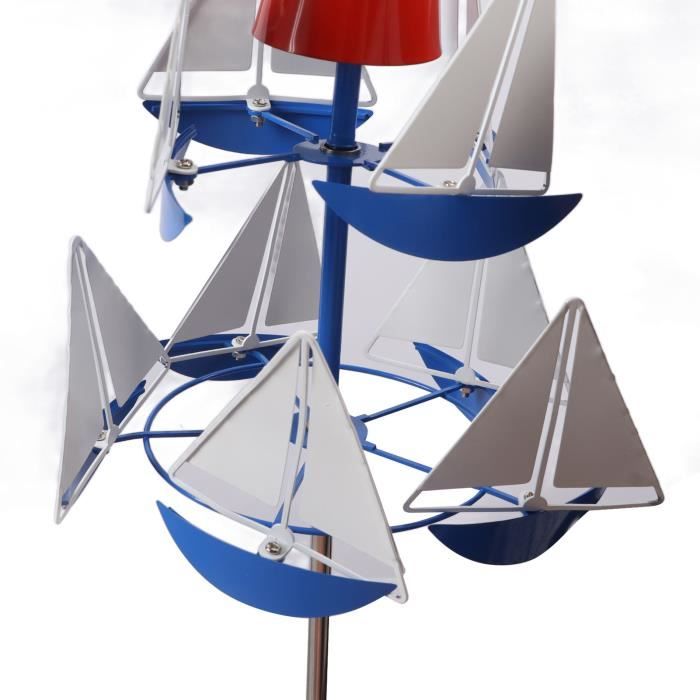 Moulin à Vent Décoratif Mouettes - Pour Jardin Et Extérieur - Animation Colorée Facile à Installer
