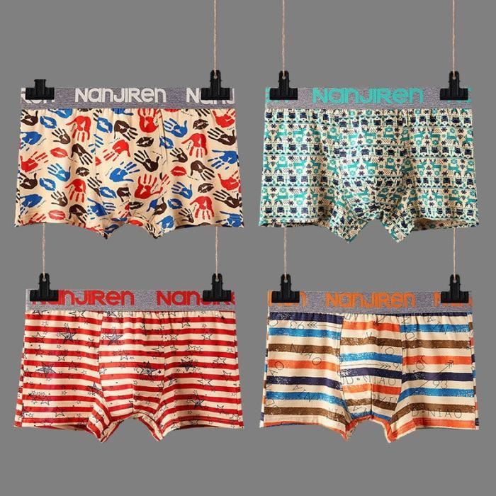 Sous v tement Lot de 4 sous v tements Sexy en coton pour Homme