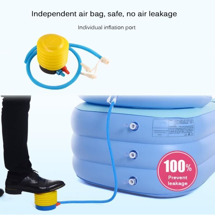 Baignoire gonflable pour adulte avec pompe à air électrique sans fil, convient pour bain d'eau chaude et lin (bleu), baignoire de douche gonflable portable en PVC pour adulte 50