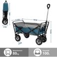 EUGAD Chariot Pliable, Chariot de Jardin 100L, Poignée Réglable, Brouette de Plage Portable, Charge 80kg, Bleu+Gris-3