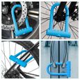 Cadenas Antivol en U pour Vélo Trottinette Électrique, Antivol Vélo Moto en Acier Allié, Bleu-3