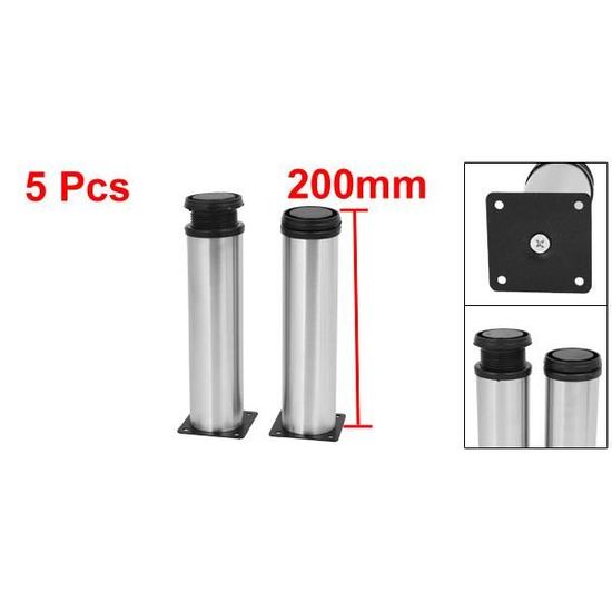 50mm x 200mm métal mobilier réglable pieds ronds de jambe du Cabinet Stand
