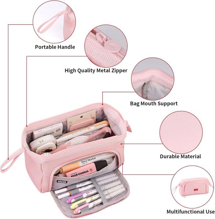 Trousse Scolaire Trousse À Crayons Grande Capacité Avec Manipuler