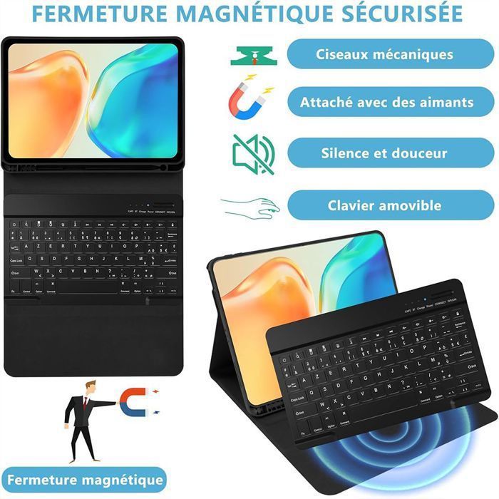 TECURS Étui Clavier Magnétique pour iPad Air 11" 2024 (M2)/ iPad Air 5