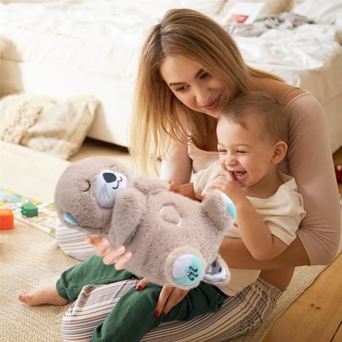 Loutre Veilleuse Peluche BéBé, Ma Loutre Calin Bonne Nuit Loutre Qui Respire Musicale Apaisante