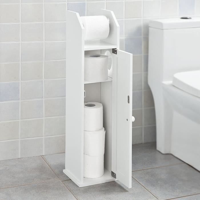 Free Standing White Toilet Paper Bathroom Cabinet Holder  Rangement papier  toilette, Petit meuble pour salle de bains, Petit meuble rangement