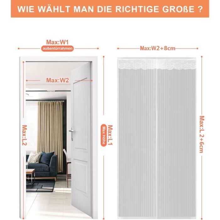 Moustiquaire AimantéE Porte Fenetre 180 x 210 cm Facile à Installer