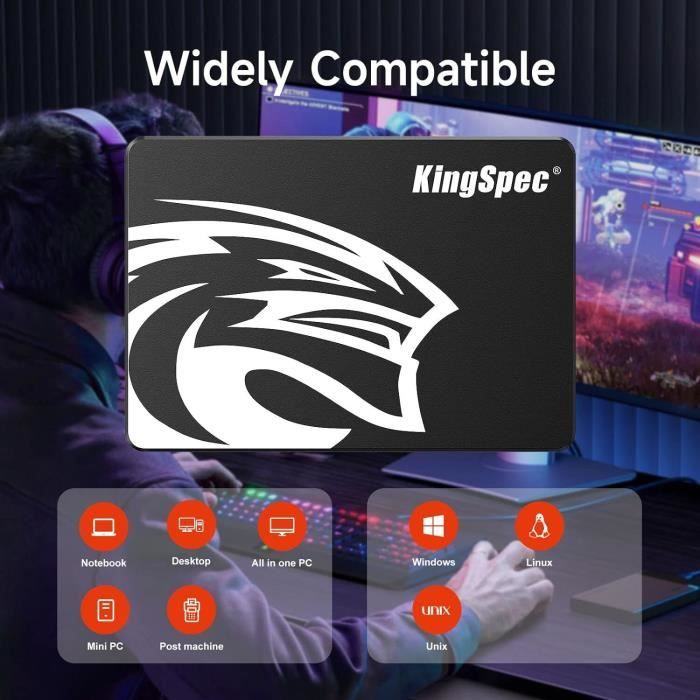KINGSPEC - Disque SSD Interne - P3 - 1 To - SATA III 2,5 - Cdiscount  Informatique