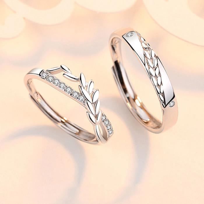 LOLAS Couple Bague 925 Argent Sterlng Bagues De Fançalles Argent