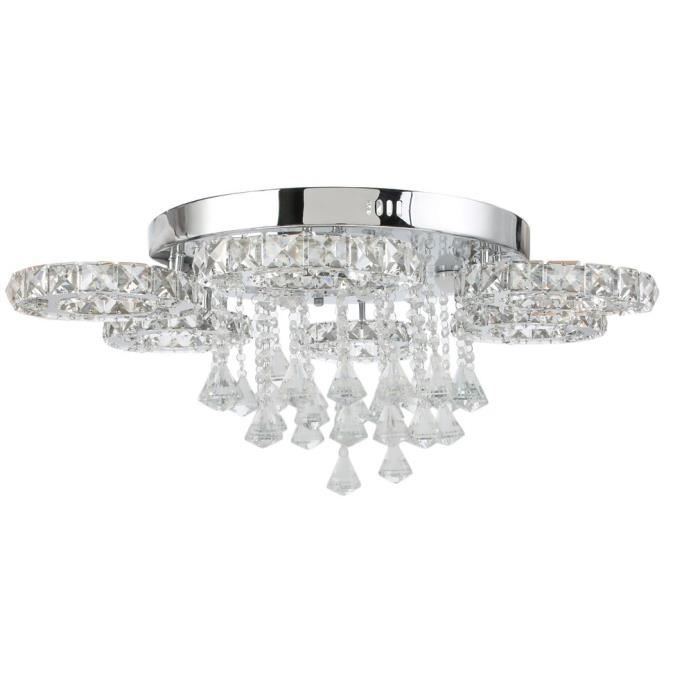 Plafonnier Suspendu Hofstein - Laiton Et Verre Fumé - Lampe Moderne Couloir/salon