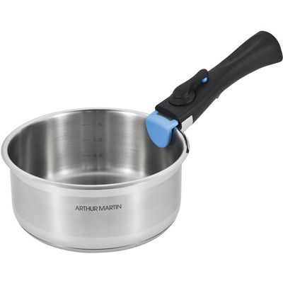Batterie de cuisine inox avec manche amovible 15 pieces AM1275 usage non-intensif Arthur Martin
