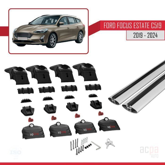 Barres De Toit ACE-2 Grises Pour Ford Kuga 3 (2020-2025) - Porte-bagages Alu