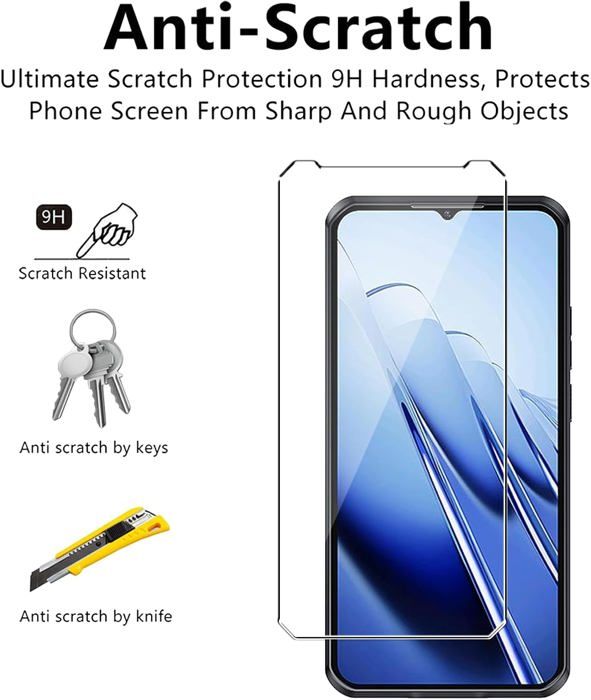 Custodia Per Oukitel C32 + Pellicola Vetro Temperato - Cover Sottile In Silicone TPU Trasparente, Antiurto, Accesso Facile A Tutti I Pulsanti