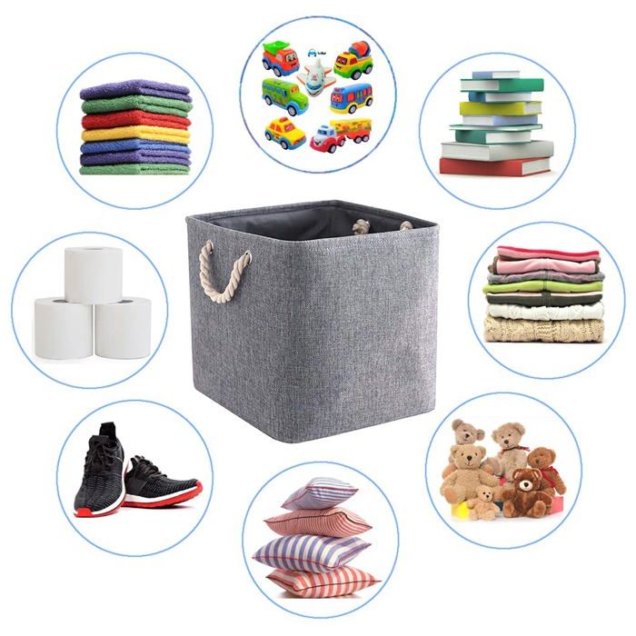 Voten Lot De 3 Paniers De Rangement Cubiques Ronds Pliables