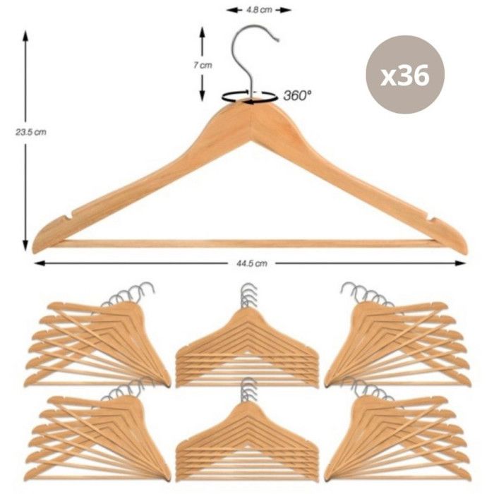 Cintres En Bois Massif Avec Crochets Chromés élégants – Très