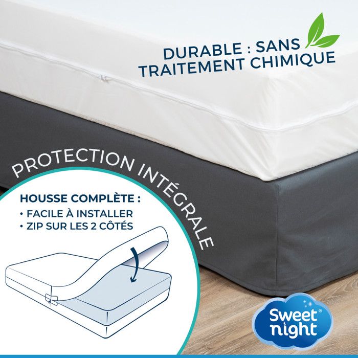 Housse De Matelas 150 x 200 x 30 cm Imperméable avec ... - eBay