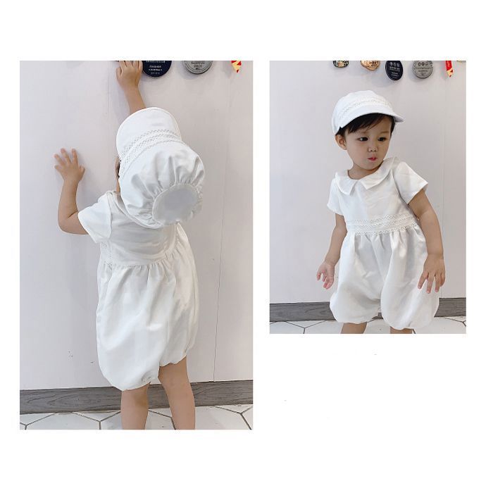 VITATA Tenue Baptême Bébé Garçon – Ensemble Blanc avec Barboteuse