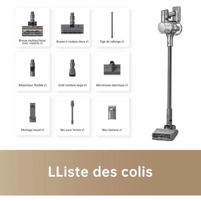 Aspirateur Balai Dreame R20 190AW - Autonomie 90min, Détection Saleté, LED Pour Maison