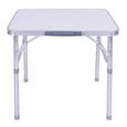 ANDJP  Table pliante, 1pc support de bureau de table pliante réglable en alliage d'aluminium pour pique-nique de jardin en plein air-0