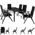 Salon de jardin Bern 7 pièces Anthracite noir Ensemble table chaises en alu-0