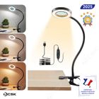 Lampe de bureau à pince BCSK® | 48 LED réglable - Bras flexible 360° - 3 modes d’éclairage & 10 luminosité - Rechargeable USB -