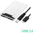 WOOSHOP Boîtier Disque Dur USB 3.0 Boitier Externe Adaptateur Lecteur pour 2.5'' SATA HDD SSD 7/9.5 mm Caddy Haute Vitesse à 5Gbps UASP