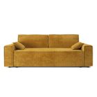BAÏTA Canapé droit MARIUS convertible velours côtelé moutarde - Jaune