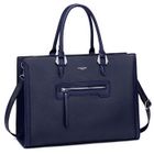 David Jones - Grand Sac à Main Femme - Cabas Fourre-Tout Cuir PU - Porté Epaule Bandoulière Cours Travail Bureau - Bleu