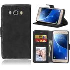 FULOZO Rétro Cuir Housse Samsung galaxy J5 2016–Coque Portefeuille Place Photo/Carte Étui Samsung galaxy J5 2016 – Noir