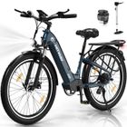HITWAY 26"X3.0 Vélo Électrique VAE, 250W E-Bike, Batterie Amovible 48V 18AH, Shimano 7 Vitesse, Bleu