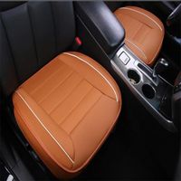 Coussin de siège,2 pièces housse de siège de voiture avec revêtement en cuir PU (Orange)
