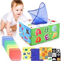 Jouet Bebe 6 Mois Jeux Montessori Jouet Sensoriel Bebe Boîte à Mouchoirs Jouets D'activité et de Développement pour Bébés 6 12 Mois